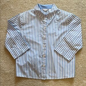 Kim Rogers Blue and White Striped Button Down Shirt